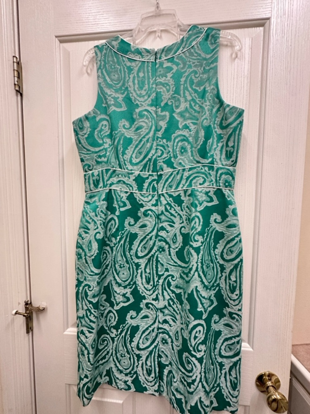 Alex Marie green paisley jacquard dress size 12 green/white - Picture 5 of 7